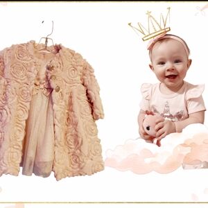 Adorable Pink Floral Baby Coat